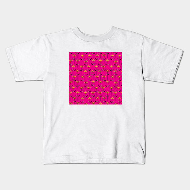 Pink Floral Pattern Kids T-Shirt by FloralPatterns